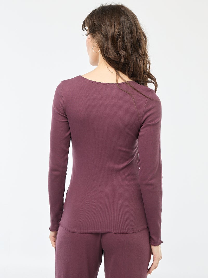 T-shirt da pigiama a coste Viola - Kiabi