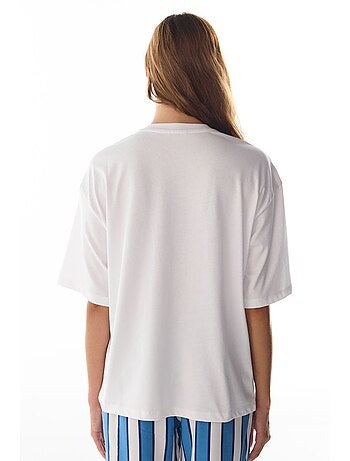 T-shirt da pigiama con stampa vacation slogan e maniche corte penti