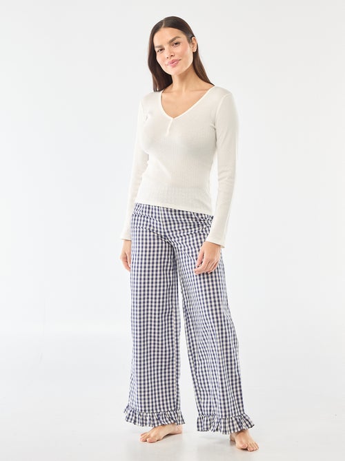 T-shirt da pigiama in maglia operata - Kiabi