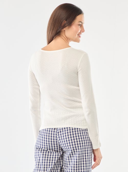 T-shirt da pigiama in maglia operata - Kiabi