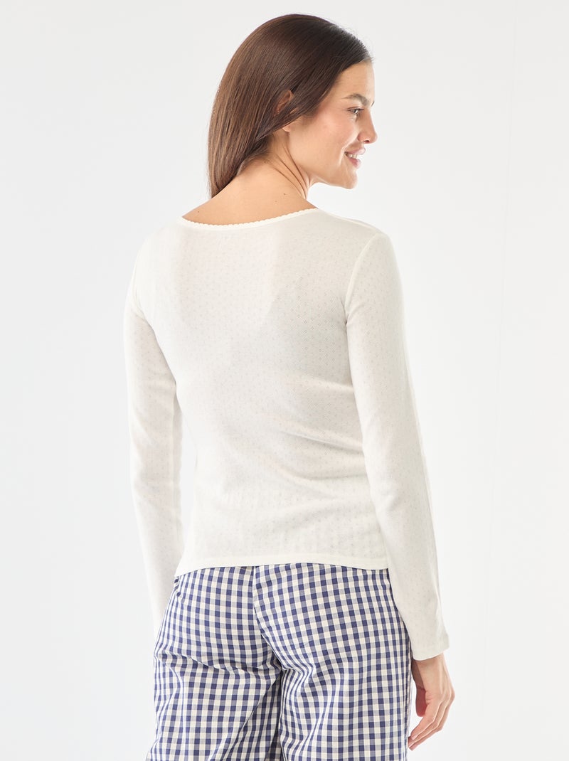 T-shirt da pigiama in maglia operata Bianco - Kiabi