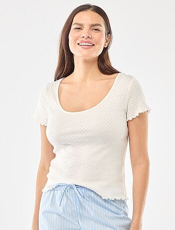 T-shirt da pigiama in maglia operata