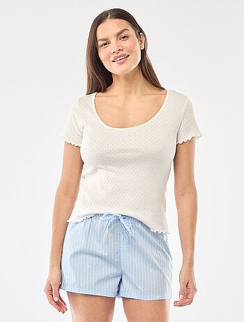 T-shirt da pigiama in maglia operata