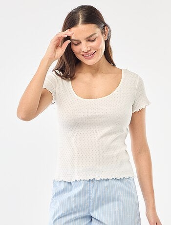 T-shirt da pigiama in maglia operata