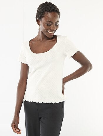 T-shirt da pigiama in maglia operata