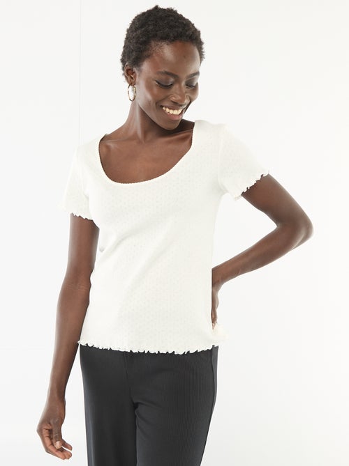 T-shirt da pigiama in maglia operata - Kiabi