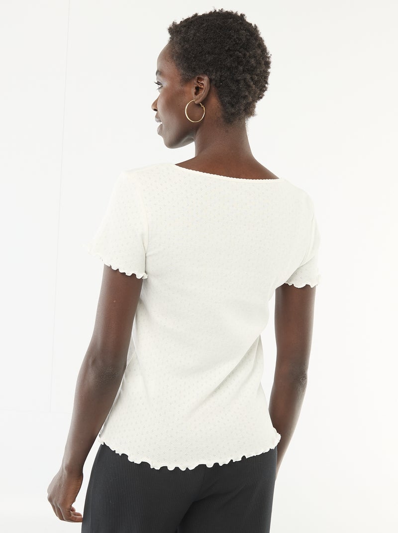 T-shirt da pigiama in maglia operata Bianco - Kiabi