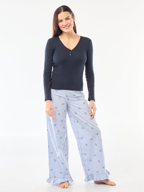 T-shirt da pigiama in maglia operata - Kiabi