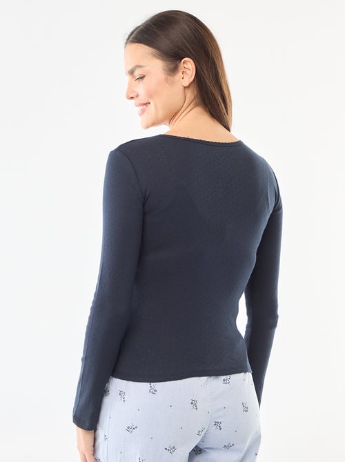 T-shirt da pigiama in maglia operata - Kiabi