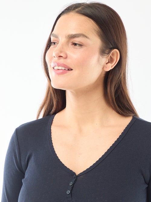 T-shirt da pigiama in maglia operata - Kiabi