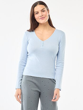 T-shirt da pigiama in maglia operata