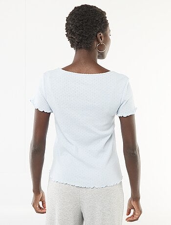 T-shirt da pigiama in maglia operata