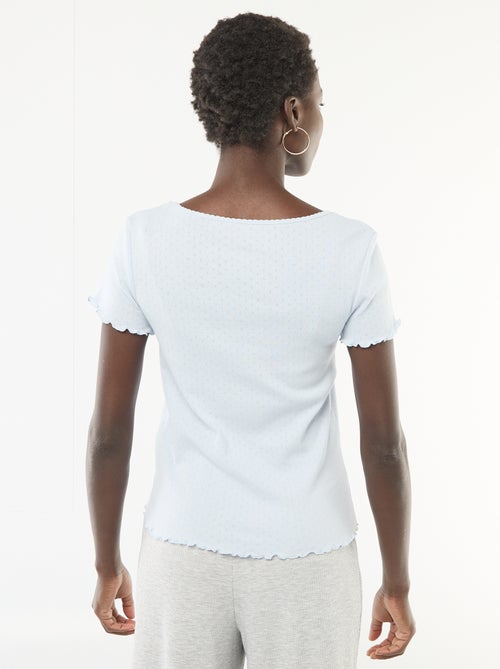 T-shirt da pigiama in maglia operata - Kiabi