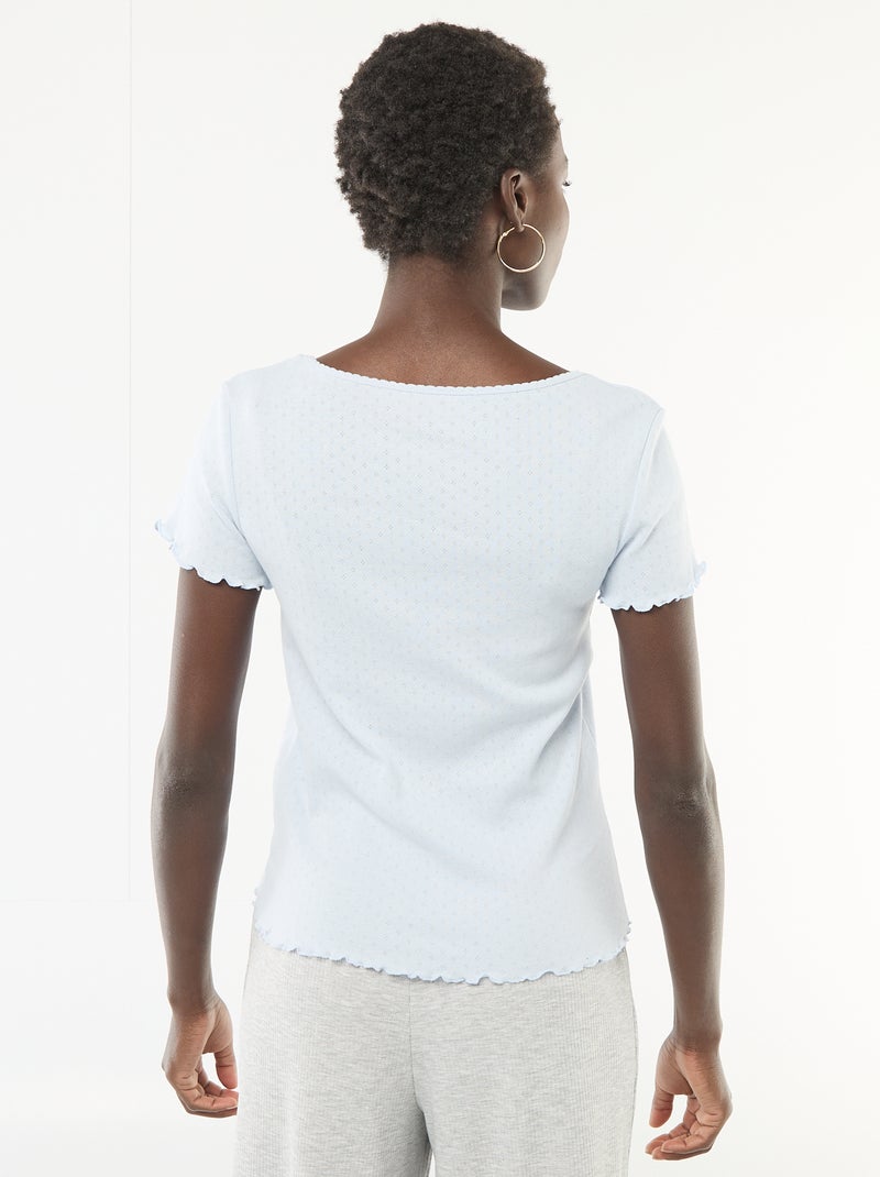T-shirt da pigiama in maglia operata Blu - Kiabi