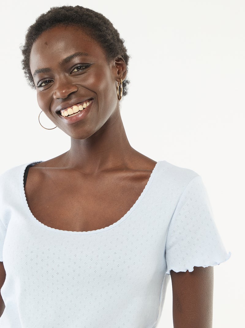 T-shirt da pigiama in maglia operata Blu - Kiabi