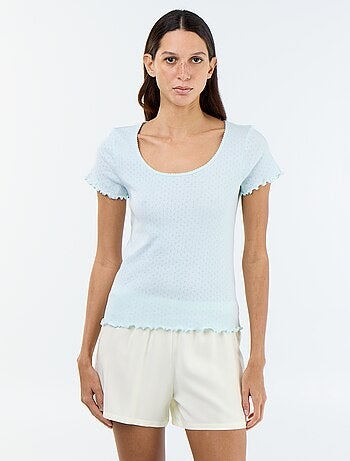 T-shirt da pigiama in maglia operata