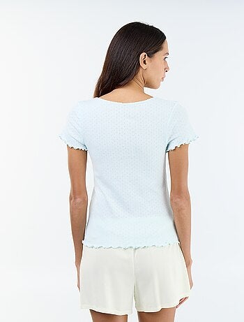T-shirt da pigiama in maglia operata