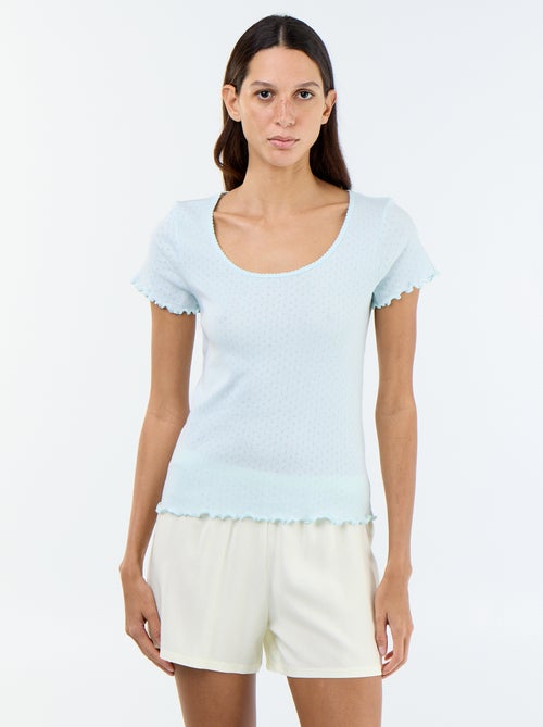 T-shirt da pigiama in maglia operata - Kiabi