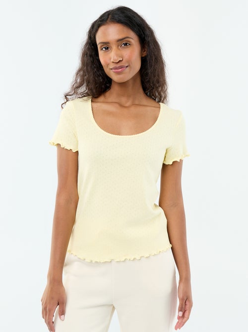 T-shirt da pigiama in maglia operata - Kiabi