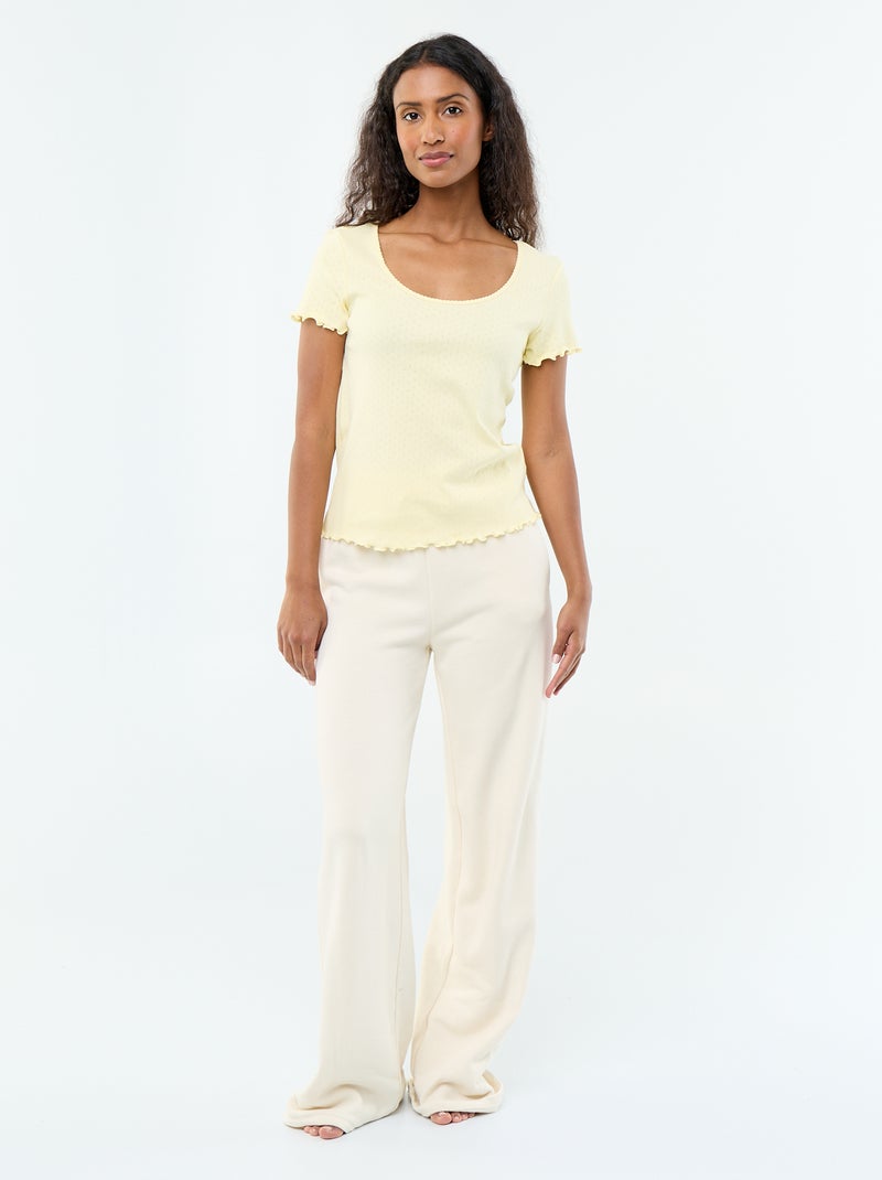 T-shirt da pigiama in maglia operata Giallo - Kiabi