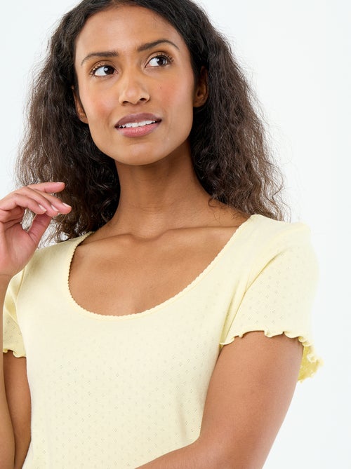 T-shirt da pigiama in maglia operata - Kiabi