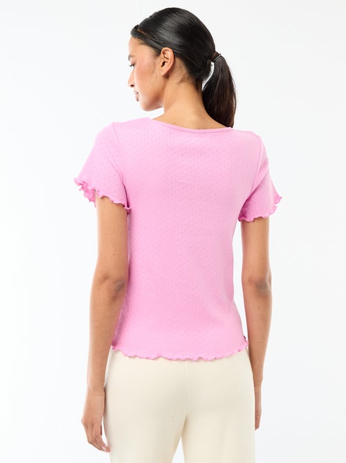 T-shirt da pigiama in maglia operata - Kiabi