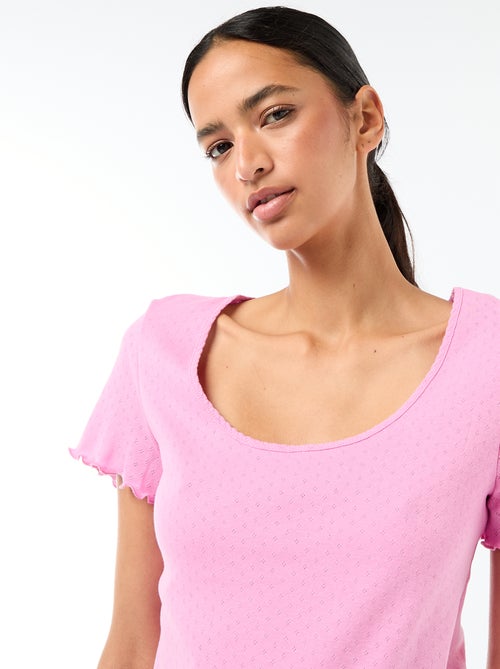 T-shirt da pigiama in maglia operata - Kiabi