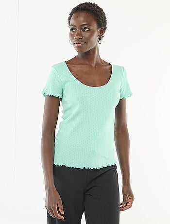 T-shirt da pigiama in maglia operata