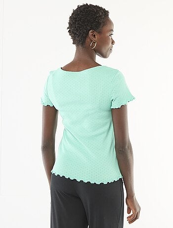 T-shirt da pigiama in maglia operata