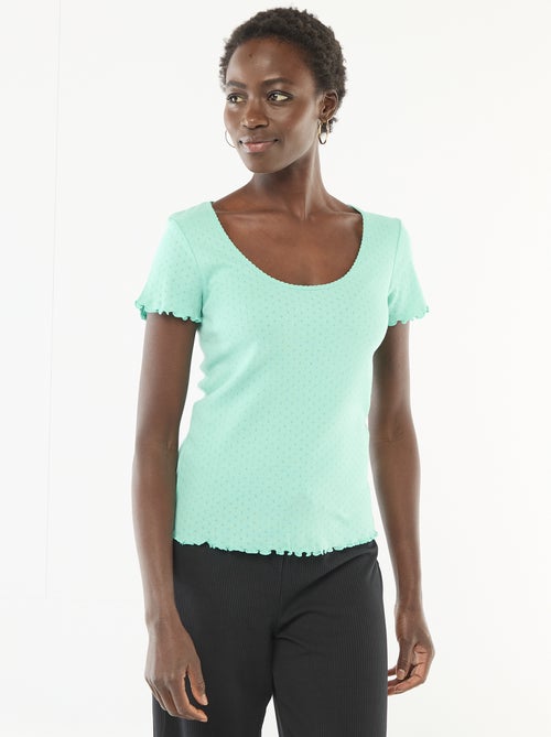 T-shirt da pigiama in maglia operata - Kiabi