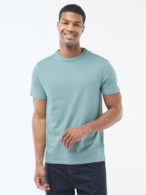 T-shirt da uomo in cotone a girocollo tinta unita - Kiabi T-shirt da uomo in cotone a girocollo tinta unita - Kiabi