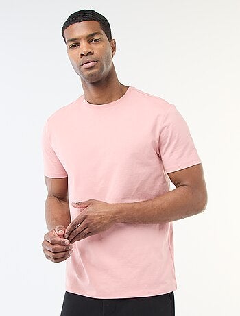 T-shirt da uomo in cotone a girocollo tinta unita