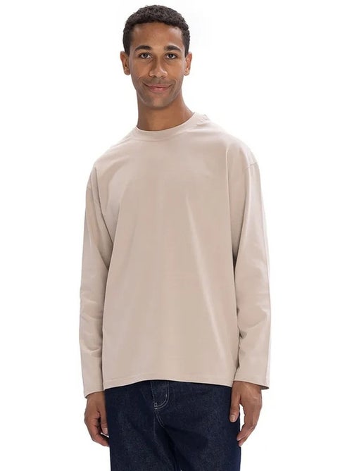 T-shirt da uomo in cotone a maniche lunghe con girocollo giesto - Kiabi T-shirt da uomo in cotone a maniche lunghe con girocollo giesto - Kiabi