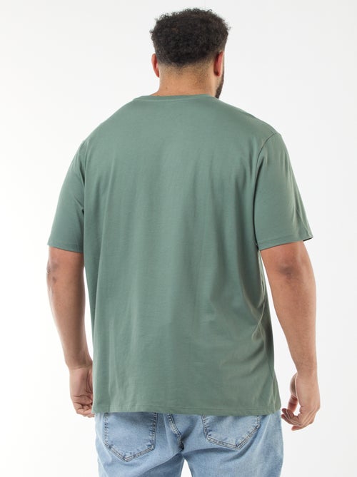 T-shirt da uomo in cotone a tinta unita con scollo rotondo - Kiabi