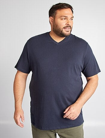 T-shirt da uomo in cotone con scollo a V