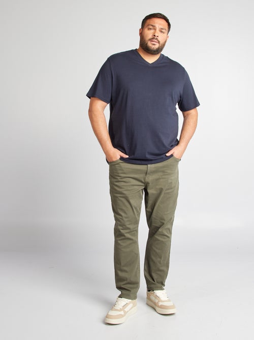 T-shirt da uomo in cotone con scollo a V - Kiabi