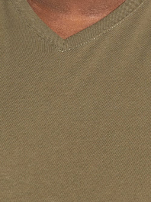 T-shirt da uomo in cotone con scollo a V - Kiabi