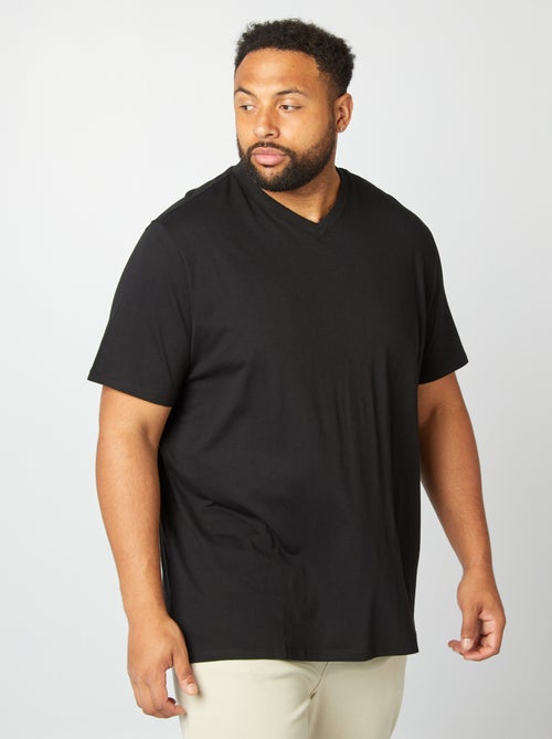 T-shirt da uomo in cotone con scollo a V - Kiabi