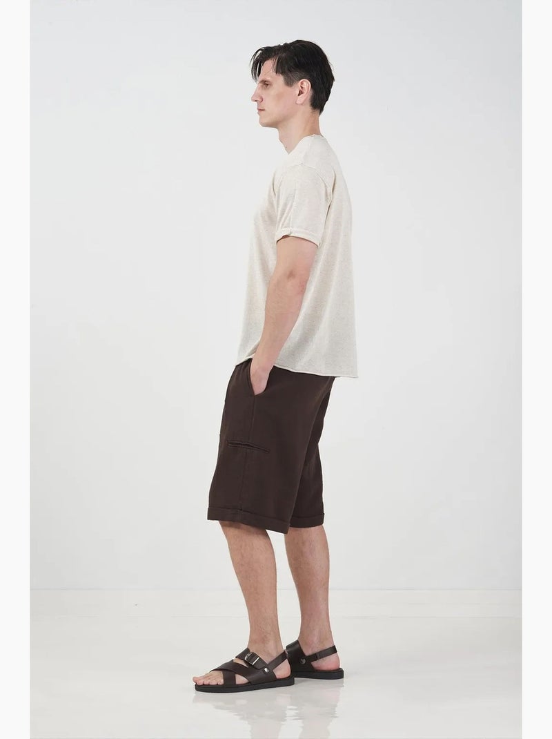 T-shirt da uomo in cotone e lino giesto Beige naturale - Kiabi