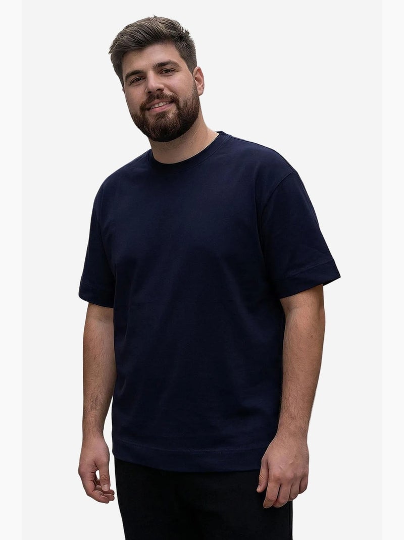 T-shirt da uomo in cotone ed elastan con girocollo tommy Blu marino - Kiabi