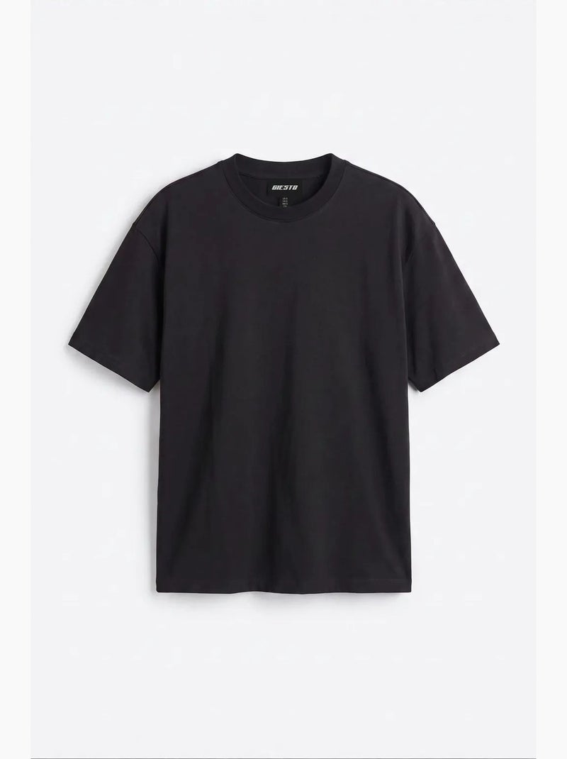 T-shirt da uomo in cotone giesto Nero - Kiabi