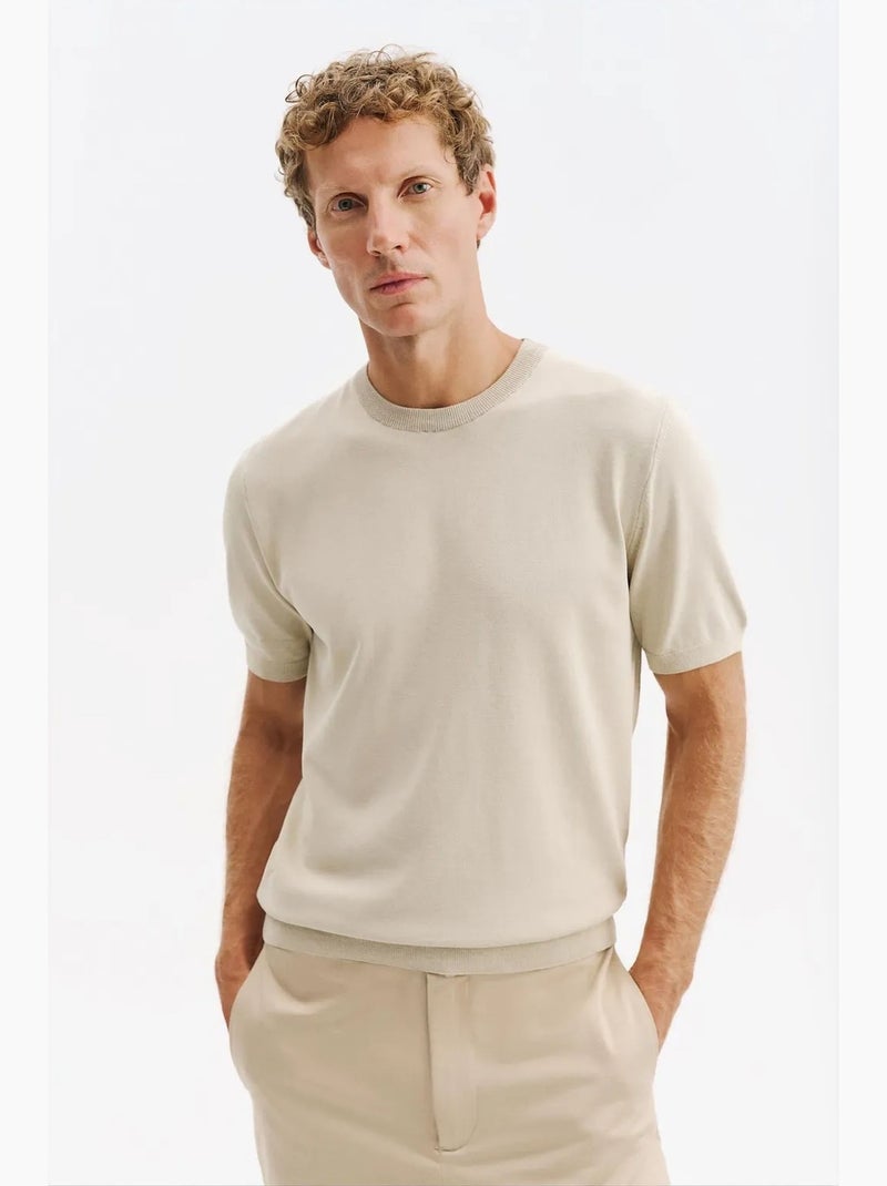 T-shirt da uomo in cotone giesto Sabbia - Kiabi