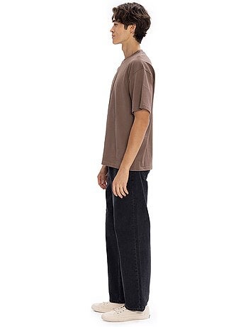 T-shirt da uomo in cotone tinta unita con girocollo giesto