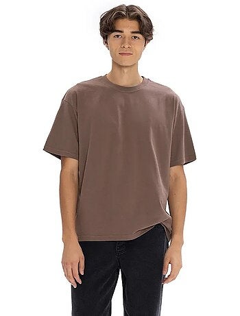 T-shirt da uomo in cotone tinta unita con girocollo giesto