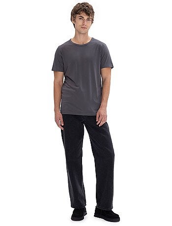 T-shirt da uomo tinta unita con girocollo giesto