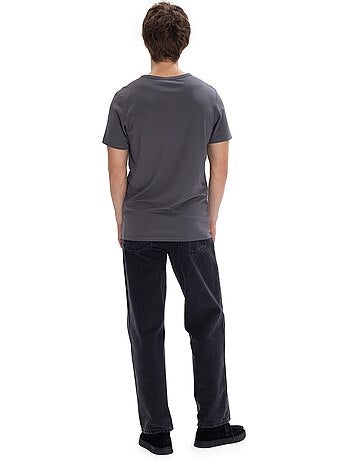 T-shirt da uomo tinta unita con girocollo giesto