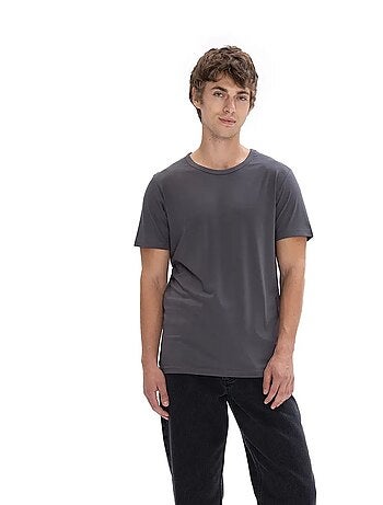 T-shirt da uomo tinta unita con girocollo giesto