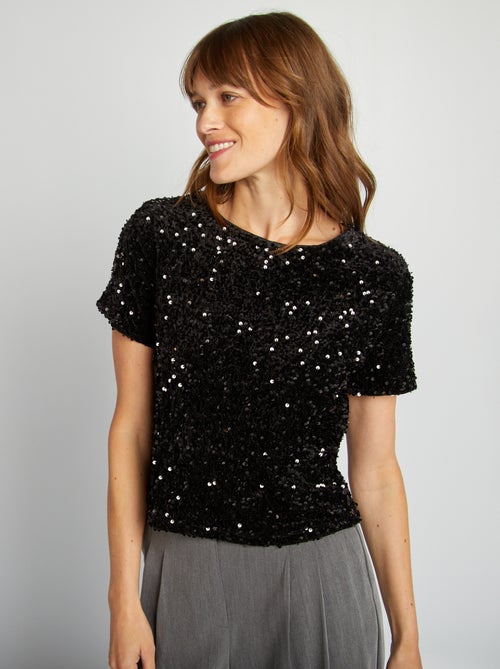 T-shirt delle feste con paillettes - Kiabi