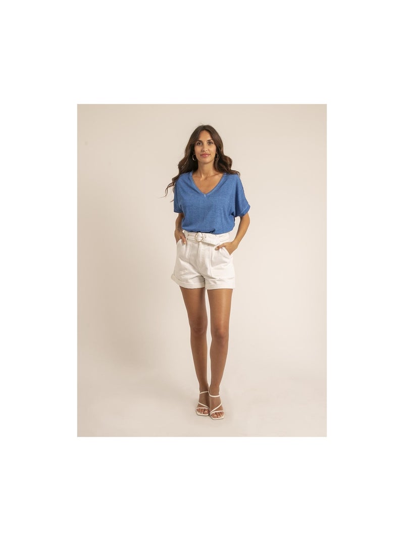 T-shirt dentelle FERASSIA Blu reale - Kiabi