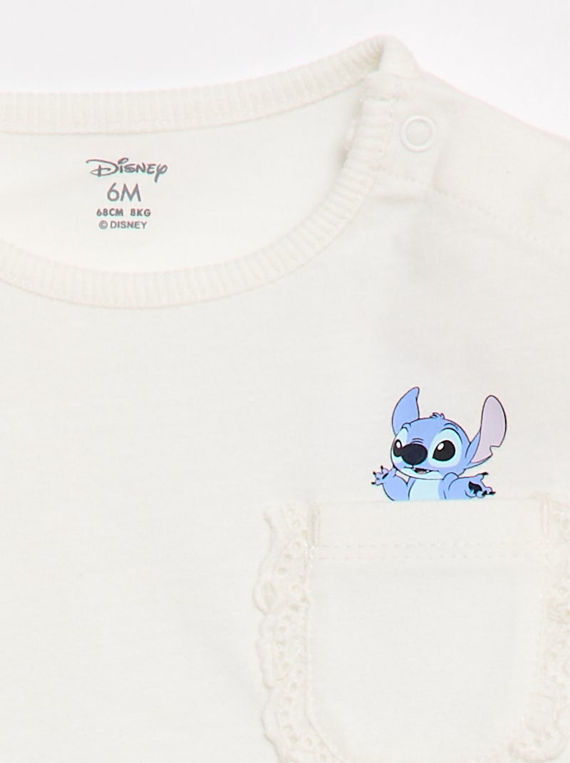 T-shirt 'Disney' a maniche corte e tasca a balze Bianco - Kiabi